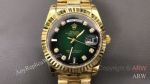 High quality Replica Rolex Day-Date Gold Strap Green Face Dial Gold Ceramic Bezel Fashion Watch 41*10.5mm